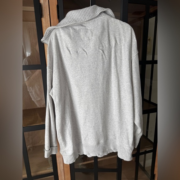 Aerie 1/4 half zipped sweatshirt Quarter Pullover Sweater oversized Cotton Cozy - Picture 5 of 6